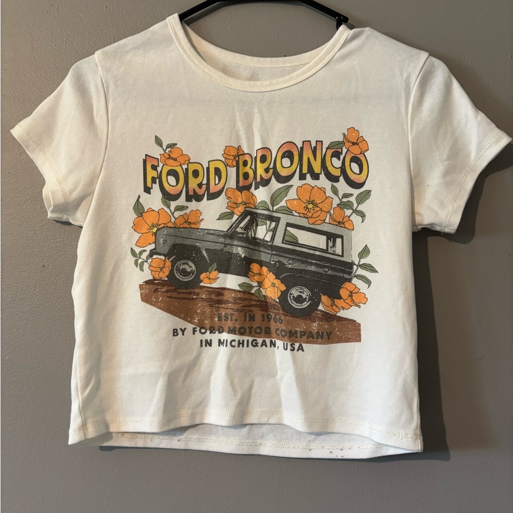 Hybrid Apparel Cream Ford Bronco Kids T-Shirt